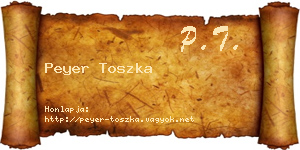 Peyer Toszka névjegykártya